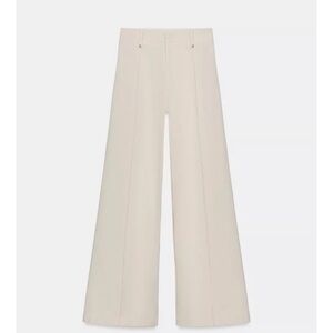 Zara Wide-Leg Sand Palazzo Trousers